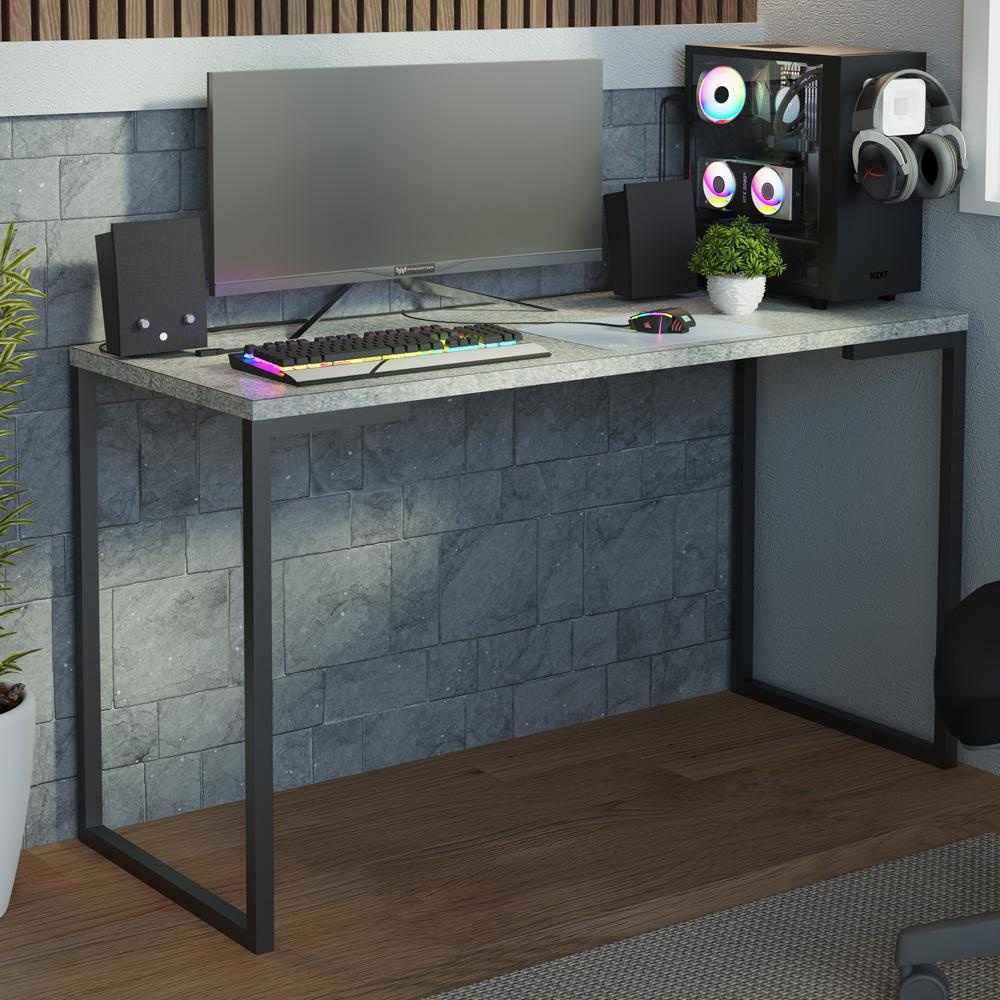 Mesa de Escritório Industrial Cinza 120cm Mood Madesa