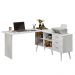 Mesa de Escritório em L 3 Gavetas Branco Lisboa Madesa