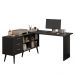 Mesa de Escritório em L 3 Gavetas Preto Lisboa Madesa XA