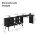 Mesa de Escritório em L 3 Gavetas Preto Lisboa Madesa XA