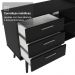 Mesa de Escritório em L 3 Gavetas Preto Lisboa Madesa XA