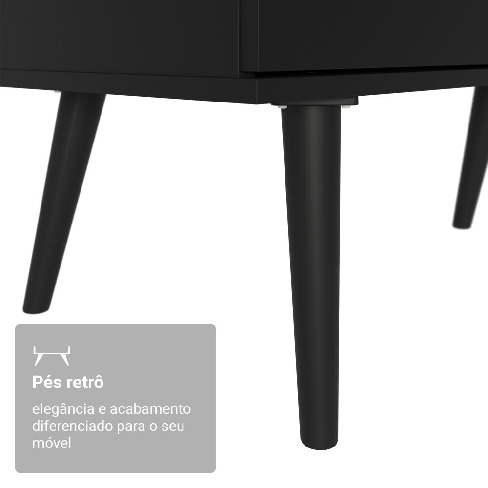 Mesa de Escritório em L 3 Gavetas Preto Lisboa Madesa XA