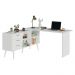 Mesa de Estudos em L 3 Gavetas Branco Lisboa Madesa