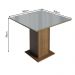 Mesa de Jantar Quadrada Tampo de Vidro Madesa 5363 - Rustic/Cinza