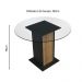 Mesa de Jantar Redonda Madesa 5324 com Tampo de Vidro - Preto/Rustic