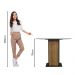 Mesa de Jantar Redonda Madesa 5324 com Tampo de Vidro - Preto/Rustic