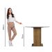 Mesa de Jantar Redonda Madesa 5324 com Tampo de Vidro - Rustic