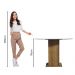 Mesa de Jantar Redonda Madesa 5325 com Tampo de Vidro - Rustic