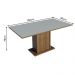 Mesa de Jantar Retangular Tampo de Madeira Madesa 5363 - Rustic/Cinza
