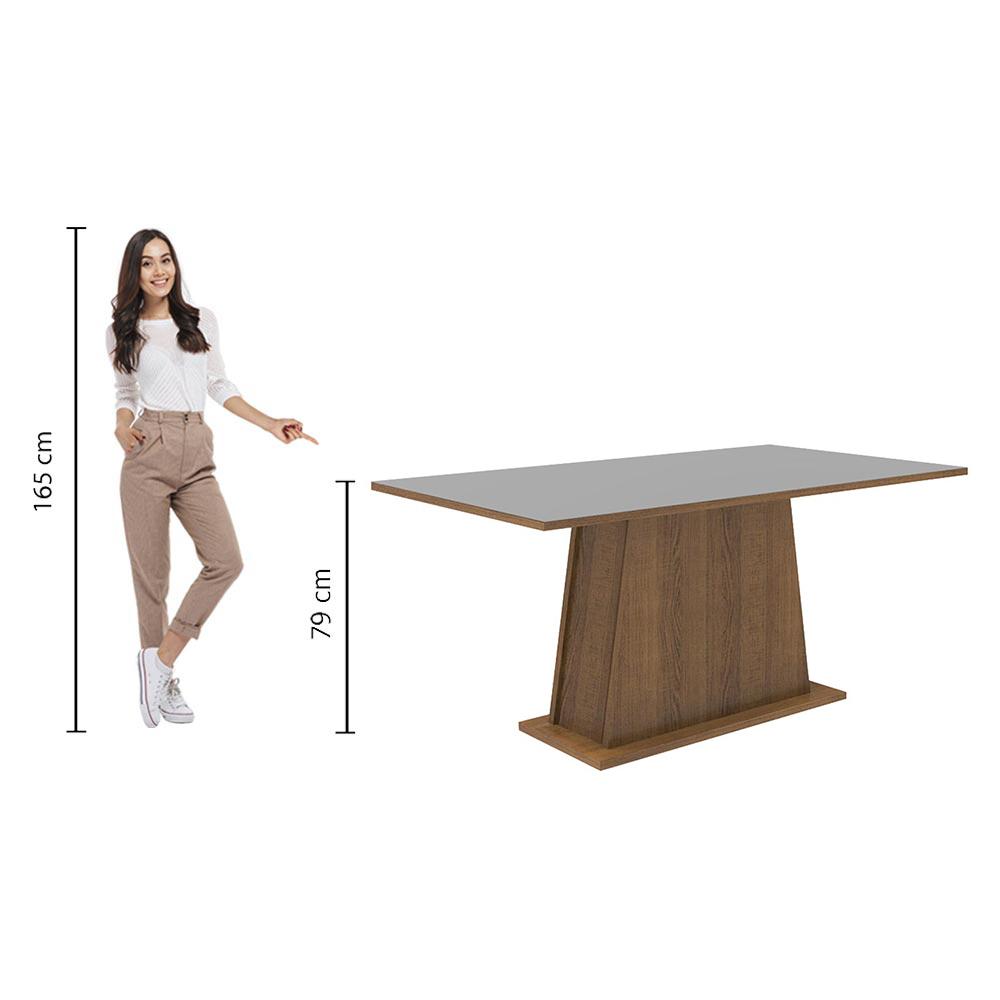 Mesa de Jantar Retangular Tampo de Madeira Rustic/Cinza 5364 Madesa