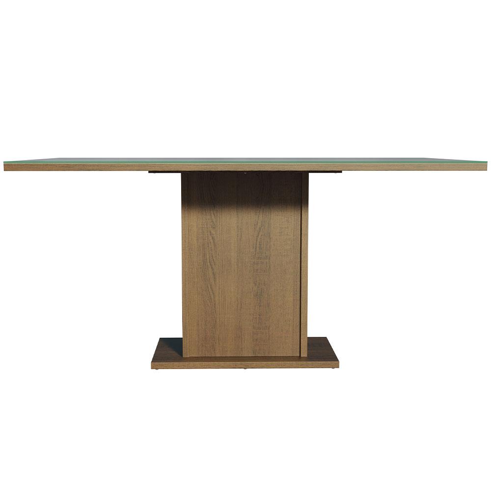 Mesa de Jantar Retangular Tampo de Vidro Madesa 5363 - Rustic/Cinza