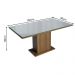 Mesa de Jantar Retangular Tampo de Vidro Madesa 5363 - Rustic/Cinza