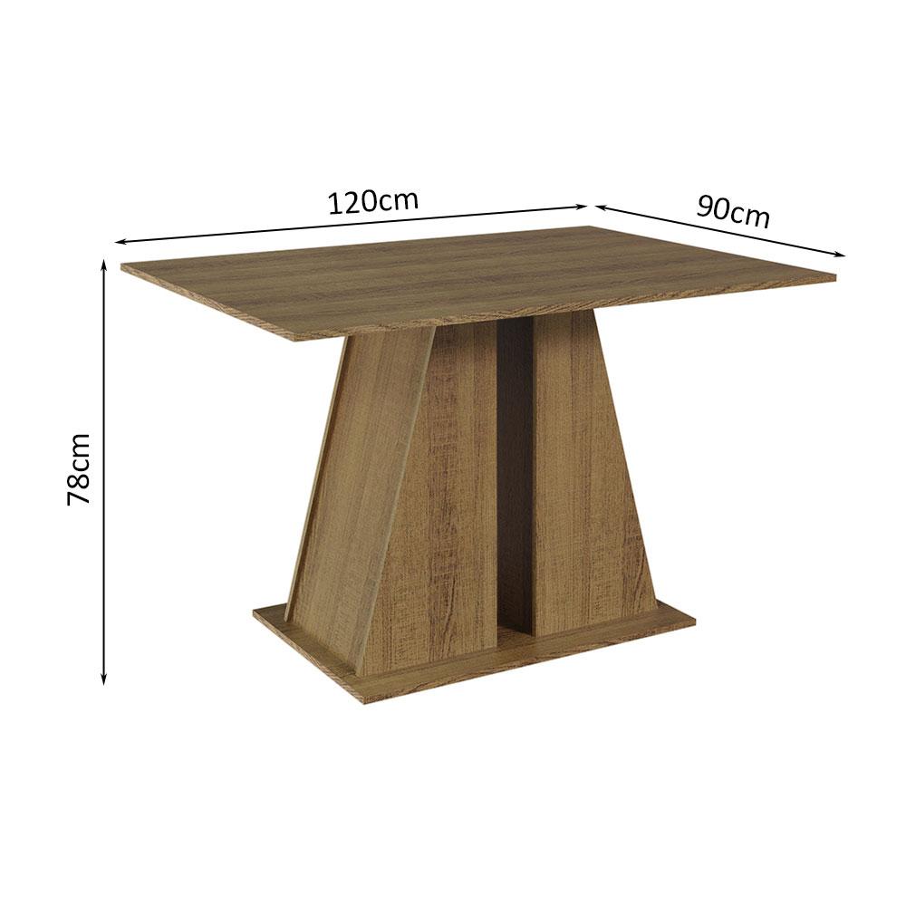 Mesa de Jantar Retangular com Tampo de Madeira Rustic 5383 Madesa