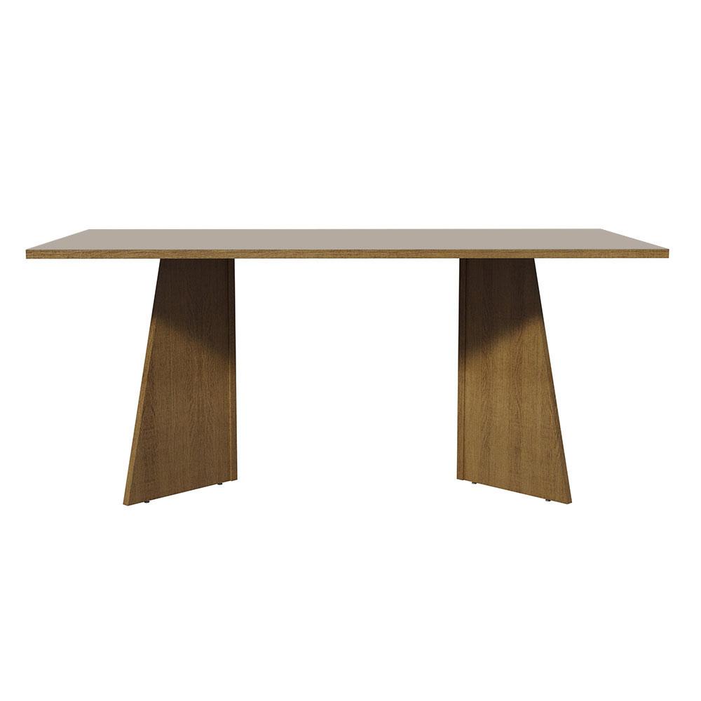 Mesa de Jantar Retangular com Tampo de Madeira Rustic/Crema 5388 Madesa