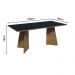 Mesa de Jantar Retangular com Tampo de Madeira Rustic/Preto 5388 Madesa