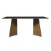 Mesa de Jantar Retangular com Tampo de Madeira Rustic/Preto 5388 Madesa