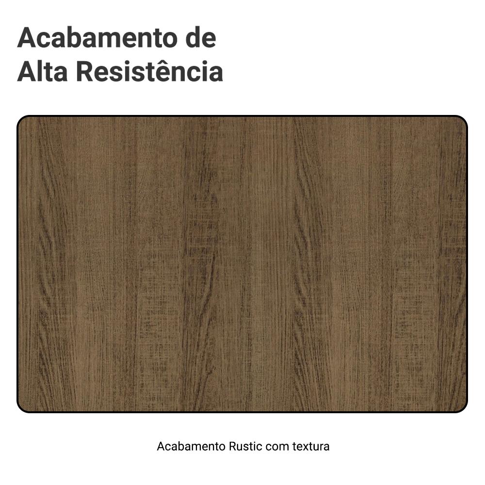 Mesa de Jantar Retangular com Tampo de Vidro Rustic 5329 Madesa