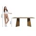 Mesa de Jantar Retangular com Tampo de Vidro Rustic/Crema 5388 Madesa