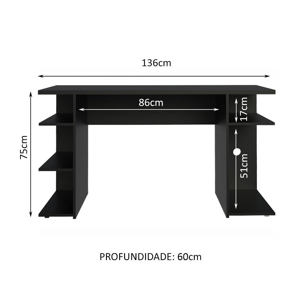 Mesa para Computador Gamer Escrivaninha 9409 Madesa - Preto