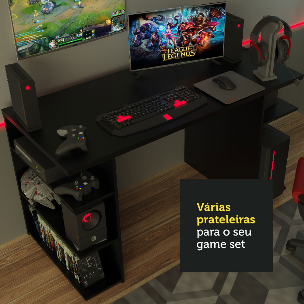 Mesa para Computador Gamer Madesa 9409 - Preto