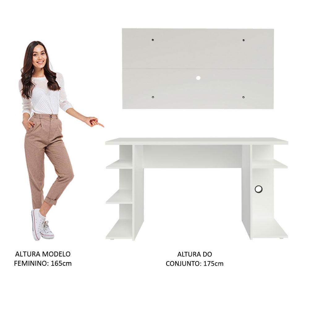 Mesa para Computador Gamer Madesa 9409 e Painel para TV até 50 Polegadas - Branco