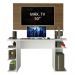 Mesa para Computador Gamer Madesa 9409 e Painel para TV até 50 Polegadas - Branco/Rustic