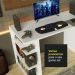 Mesa para Computador Gamer Madesa 9409 e Painel para TV até 50 Polegadas - Branco/Rustic