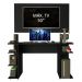 Mesa para Computador Gamer Madesa 9409 e Painel para TV até 50 Polegadas - Preto