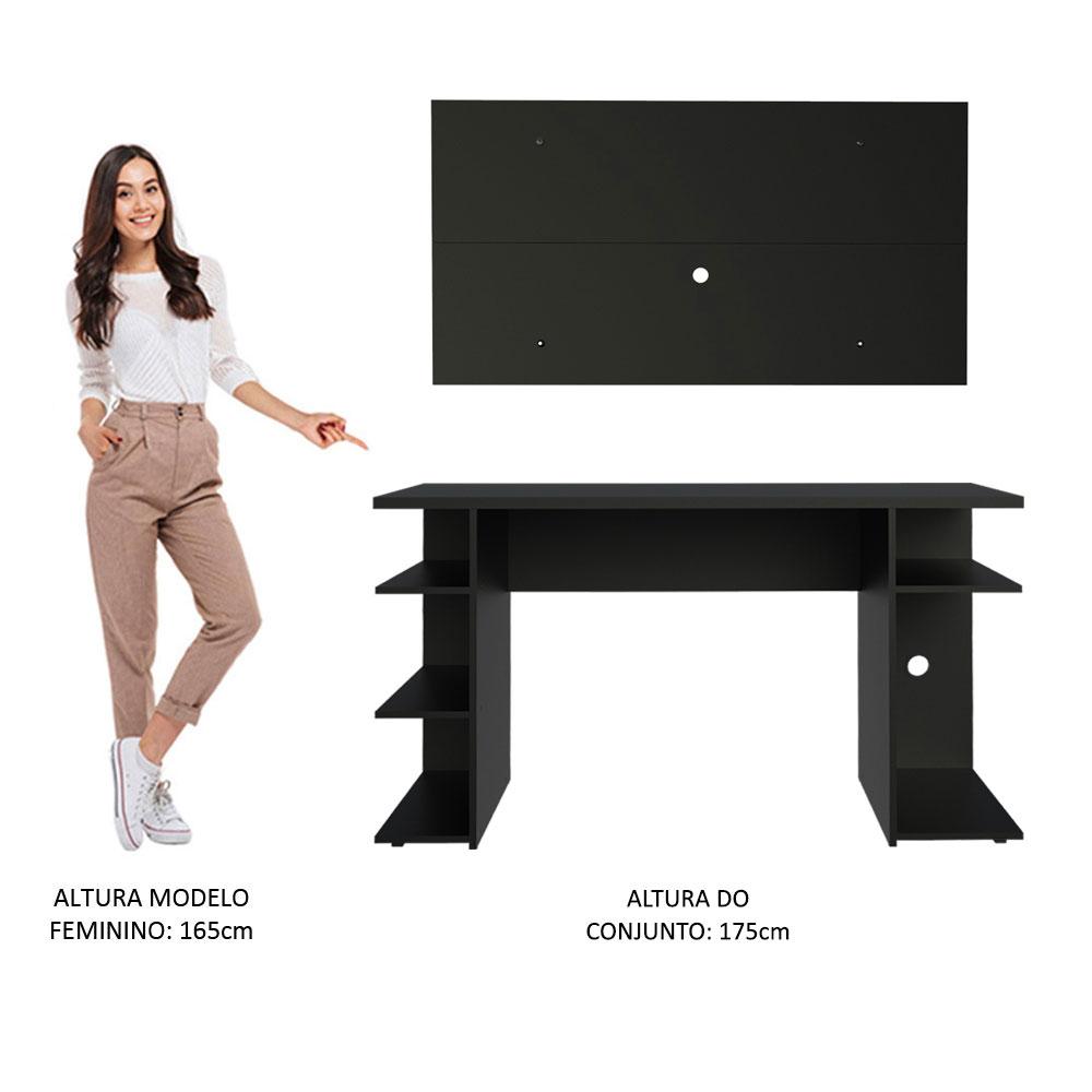 Mesa para Computador Gamer Madesa 9409 e Painel para TV até 50 Polegadas - Preto