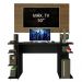 Mesa para Computador Gamer Madesa 9409 e Painel para TV até 50 Polegadas - Preto/Rustic
