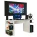 Mesa para Computador Gamer Madesa 9409 e Painel para TV até 58 Polegadas - Branco/Preto