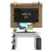 Mesa para Computador Gamer Madesa 9409 e Painel para TV até 65 Polegadas - Branco/Rustic