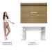 Mesa para Computador Gamer Madesa 9409 e Painel para TV até 65 Polegadas - Branco/Rustic