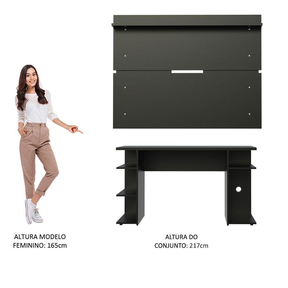 Mesa para Computador Gamer Madesa 9409 e Painel para TV até 65 Polegadas - Preto