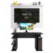 Mesa para Computador Gamer Madesa 9409 e Painel para TV até 65 Polegadas - Preto/Branco