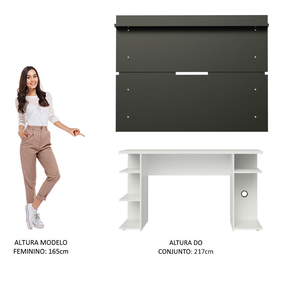 Mesa para Computador Gamer e Painel TV Madesa - Branco/Preto
