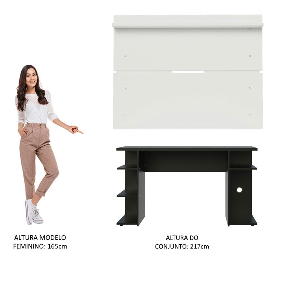 Mesa para Computador Gamer e Painel TV Madesa - Preto/Branco