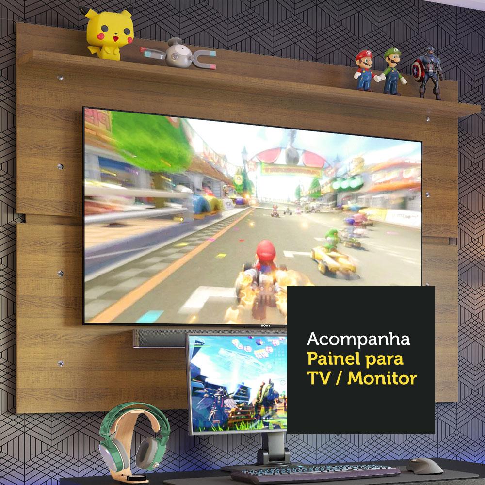 Mesa para Computador Gamer e Painel TV Madesa - Preto/Rustic