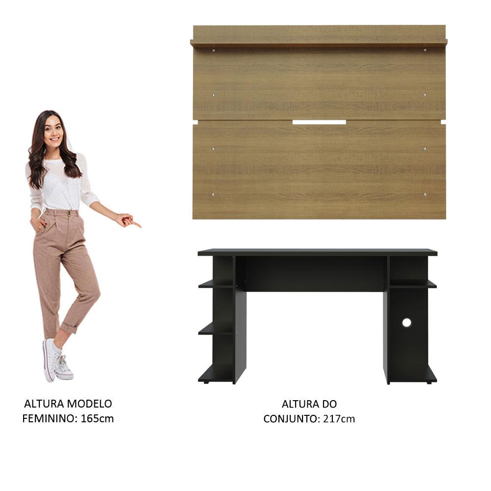Mesa para Computador Gamer e Painel TV Madesa - Preto/Rustic