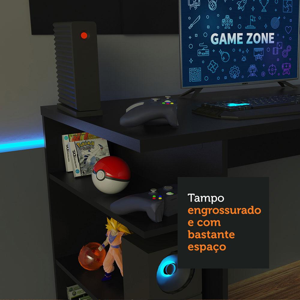 Mesa para Computador Gamer e Painel até 58 Madesa - Preto