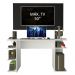 Mesa para Computador Gamer e Painel para TV até 50 Madesa - Branco/Preto