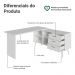 Mesa para Computador Gamer em L 3 Gavetas Branco Lisboa Madesa