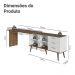 Mesa para Computador Gamer em L 3 Gavetas Branco/Rustic Lisboa Madesa