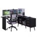 Mesa para Computador Gamer em L 3 Gavetas Preto Lisboa Madesa