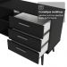 Mesa para Computador Gamer em L 3 Gavetas Preto Lisboa Madesa