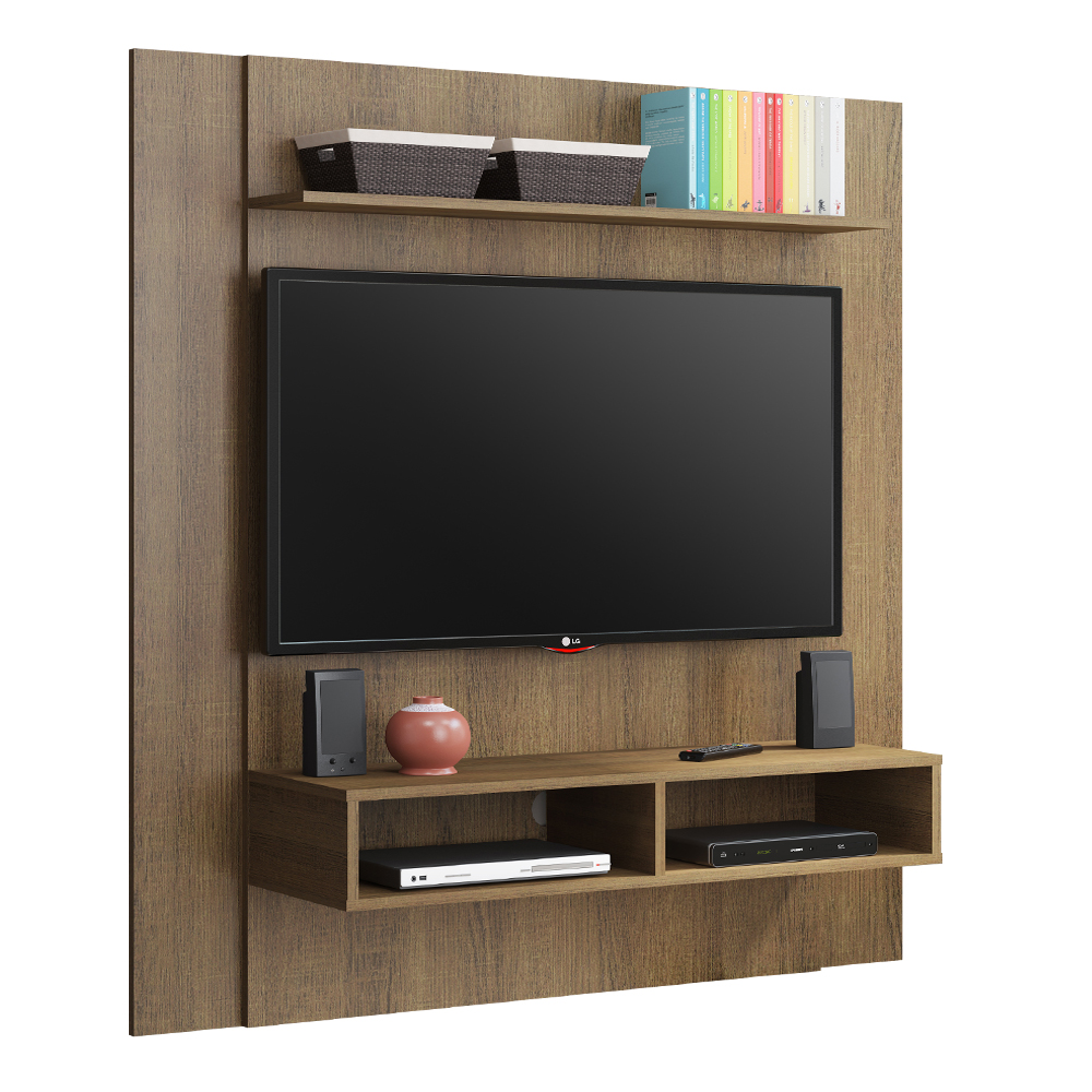 Painel para TV até 50 Polegadas Madesa Arizona 1 Prateleira 2 Nichos