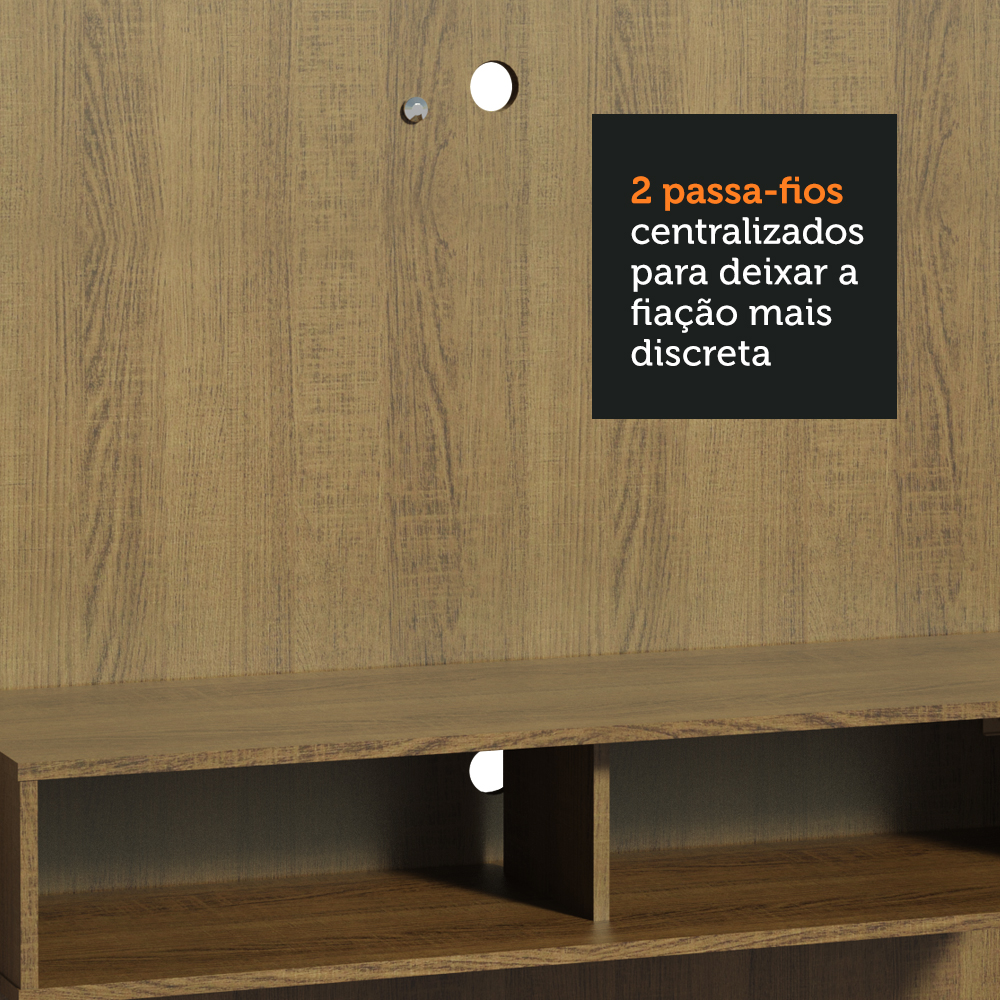 Painel para TV até 50 Polegadas Madesa Arizona 1 Prateleira 2 Nichos