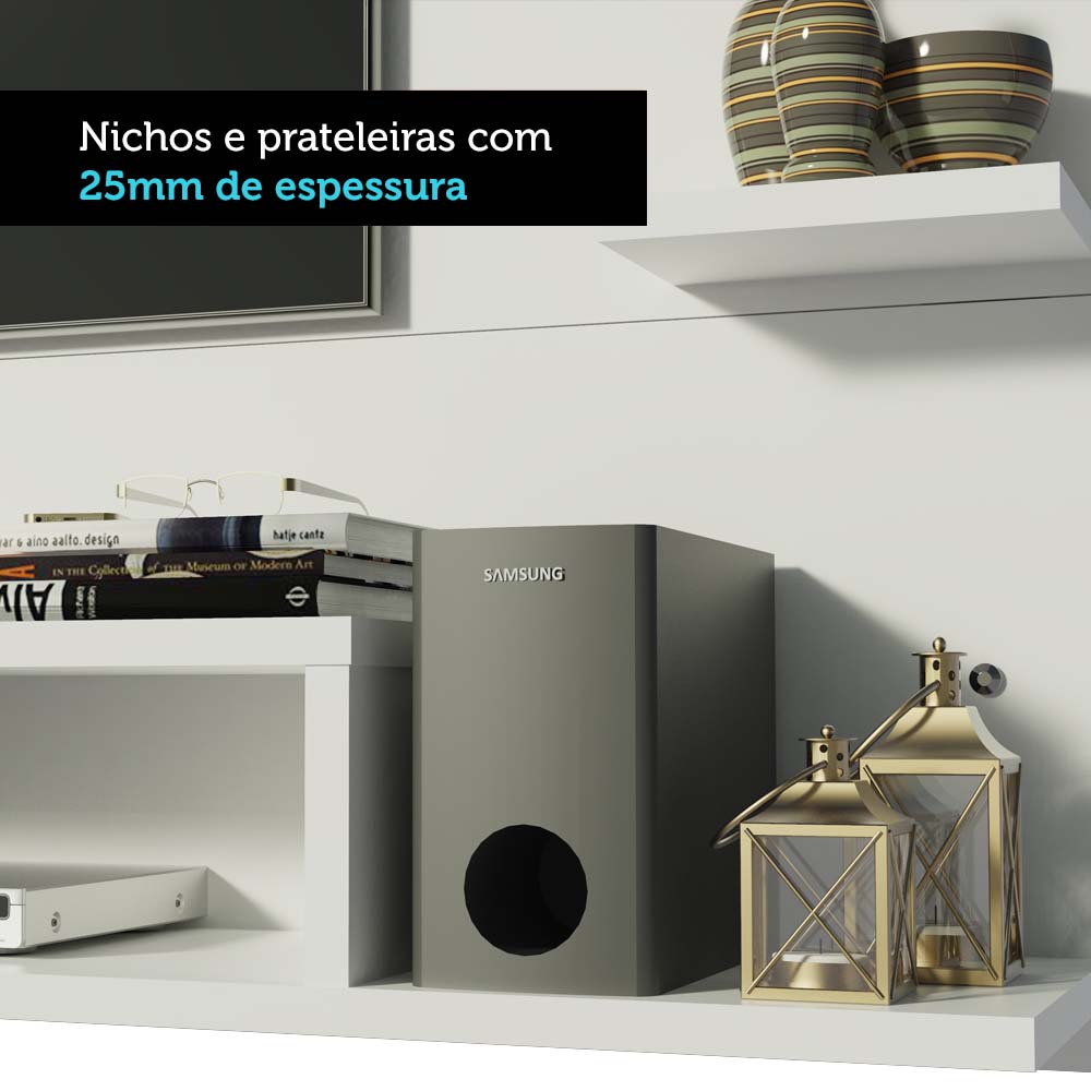 Painel para TV até 60 Polegadas Madesa Alfa com Nicho - Branco