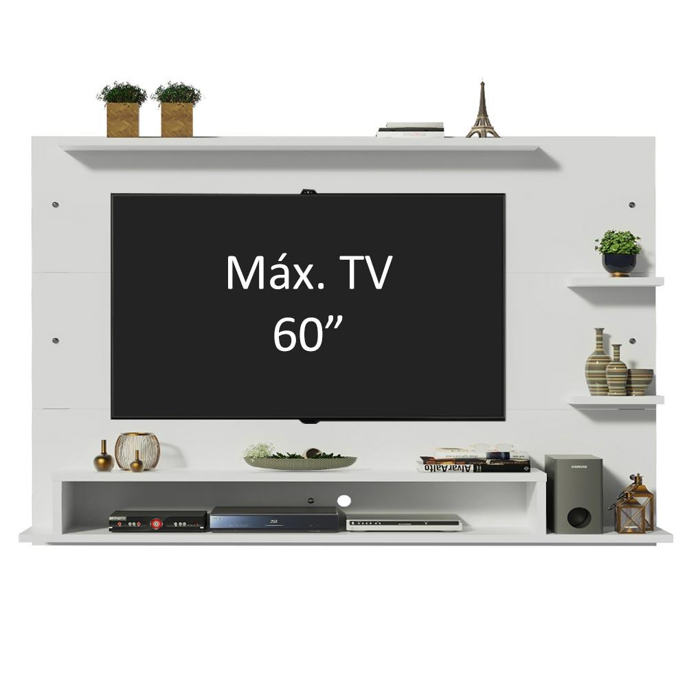 Painel para TV até 60 Polegadas Madesa Alfa com Prateleiras e Nichos - Branco
