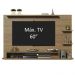 Painel para TV até 60 Polegadas Madesa Alfa com Prateleiras e Nichos - Rustic